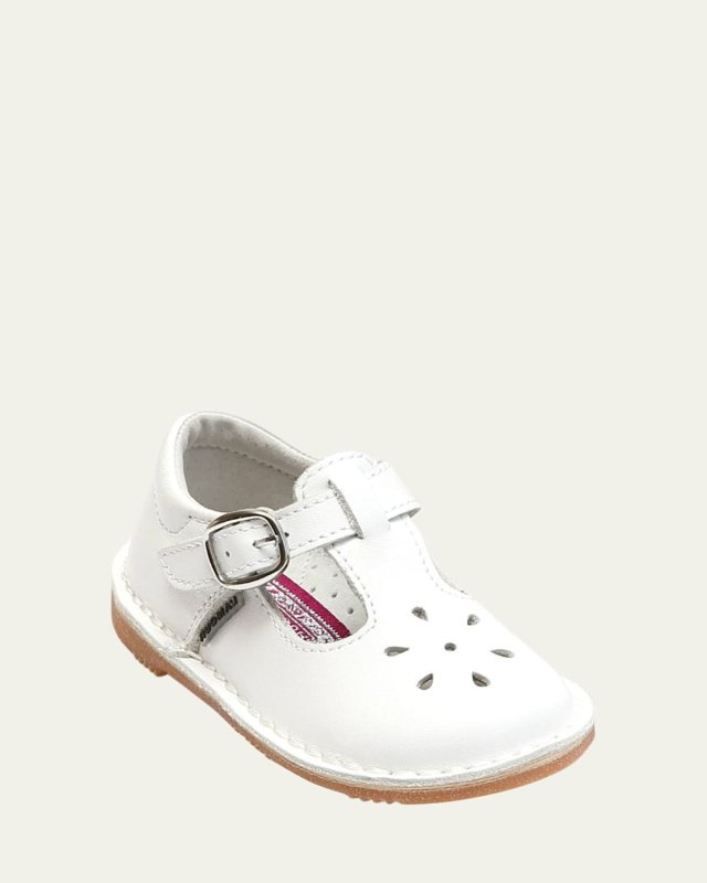 Girl's Joy Leather Cutout T-Strap Mary Jane, Baby/Toddler/Kids